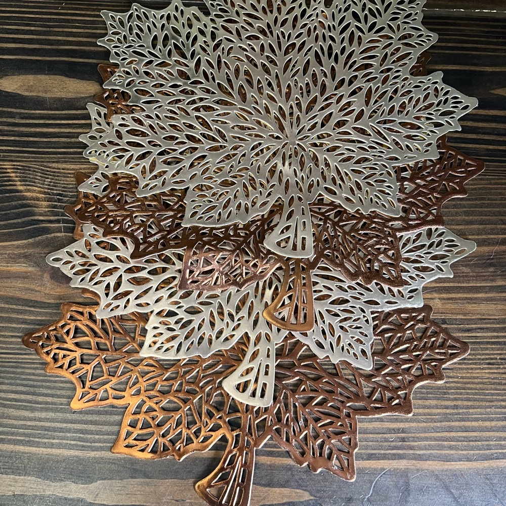 Hobby Lobby Metallic Leaf Place Mats- Good and Brown